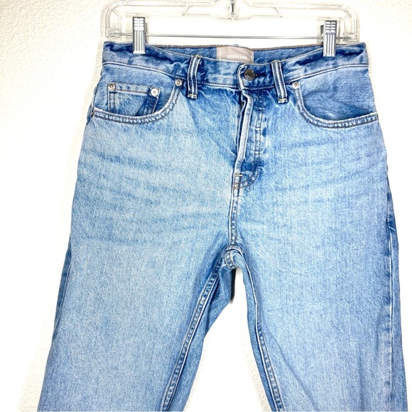 Everlane Women's O-S Boy Friend Cut Off Denim Shorts 27 Light Wash Button Fly - Picture 5 of 12